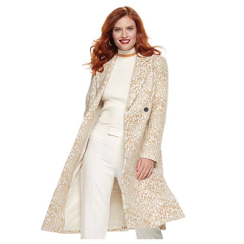Nine West side vent coat NWT leopard